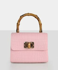 Public Desire UK The Breah Pink Croc Mini Grab Bag NEW IN