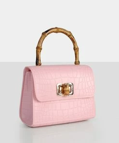 Public Desire UK The Breah Pink Croc Mini Grab Bag NEW IN