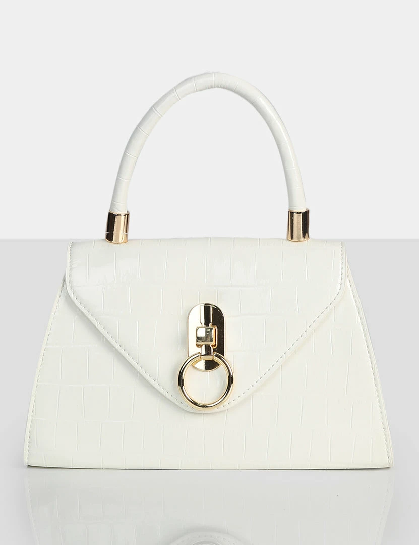 Public Desire UK The Nia White Croc Pu Mini Handbag NEW IN 1 Public Desire UK The Nia White Croc Pu Mini Handbag NEW IN