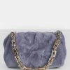 Public Desire UK The Bracken Lilac Faux Fur Chain Handbag