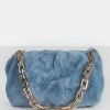 Public Desire UK The Bracken Blue Faux Fur Chain Handbag