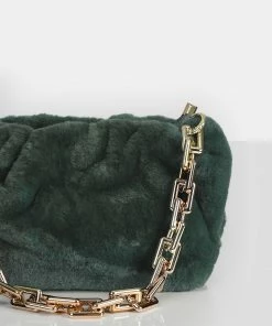 Public Desire UK NEW IN The Bracken Green Faux Fur Chain Handbag 5 Public Desire UK NEW IN The Bracken Green Faux Fur Chain Handbag