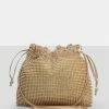 Public Desire UK The Claudette Gold Diamante Draw String Crossbody Bag CROSSBODY AND SHOULDER BAGS