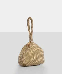 Public Desire UK The Lavender Gold Diamante Mini Pouch Party Bag NEW IN