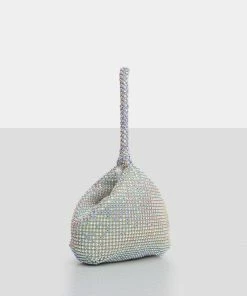 Public Desire UK The Marilyn Silver Iridescent Mini Pouch Party Bag