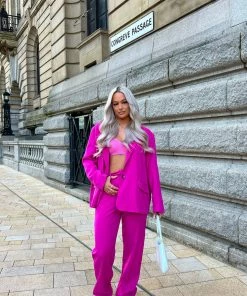 Public Desire UK Oversized Dad Blazer Pink KAIIA CLOTHING