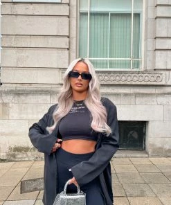 Public Desire UK Longline Blazer Black KAIIA CLOTHING