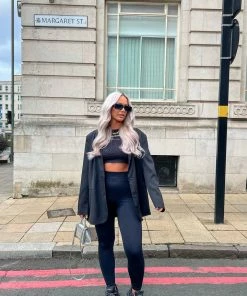 Public Desire UK Kaiia Premium Rib Seamless Leggings Black