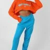 Public Desire UK KAIIA CLOTHING Detroit Super Cropped Long Sleeve T-Shirt Orange