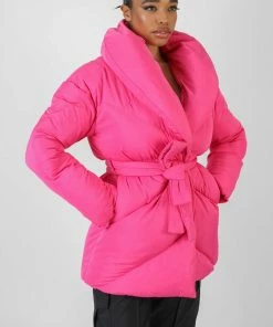 Public Desire UK KAIIA CLOTHING Belted Pink Puffer Pink 7 Public Desire UK KAIIA CLOTHING Belted Pink Puffer Pink