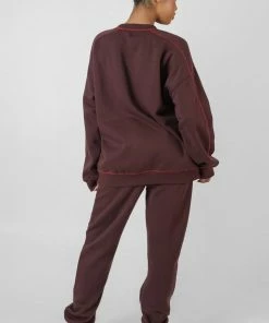 Public Desire UK Contrast Stitch 90'S Joggers Aubergine 6 Public Desire UK Contrast Stitch 90'S Joggers Aubergine