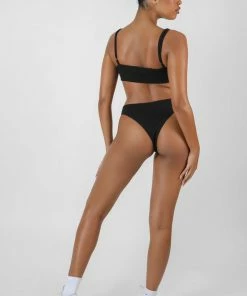 Public Desire UK Underbust Ribbed Bra Black