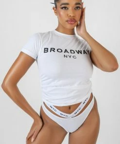 Public Desire UK Slogan Lounge T-Shirt White