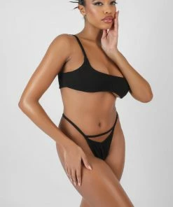 Public Desire UK Cut Out V Front Thong Black 5 Public Desire UK Cut Out V Front Thong Black