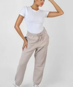 Public Desire UK Oversized Drawstring Joggers Light Grey KAIIA CLOTHING