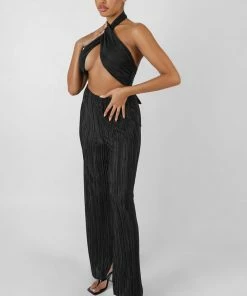 Public Desire UK Plisse Trouser Black