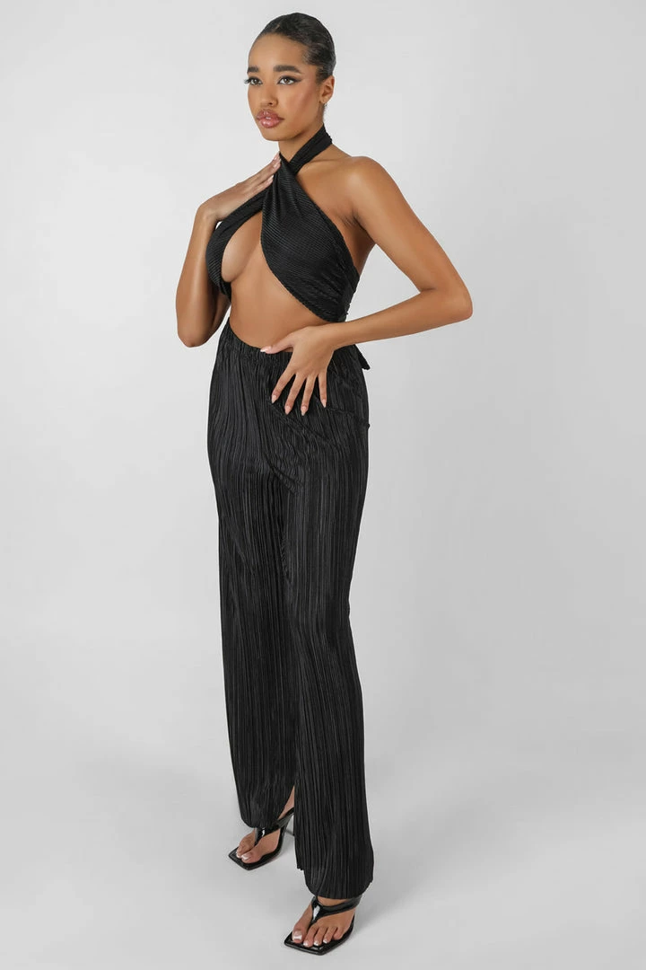 Public Desire UK Plisse Trouser Black 2 Public Desire UK Plisse Trouser Black