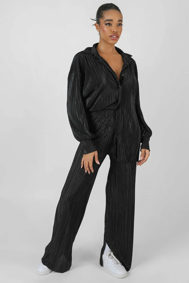 Public Desire UK Oversized Plisse Shirt Black KAIIA CLOTHING 1 Public Desire UK Oversized Plisse Shirt Black KAIIA CLOTHING