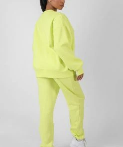 Public Desire UK Text Detail Oversized Sweat Lime KAIIA CLOTHING