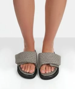 Public Desire UK NEW IN Sweeter Multi Print Padded Slide Sandals