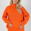 Public Desire UK Universal Reverse Panel Half Zip Sweatshirt Orange
