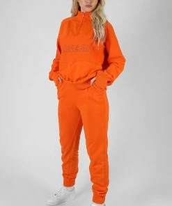 Public Desire UK Universal Reverse Panel Half Zip Sweatshirt Orange